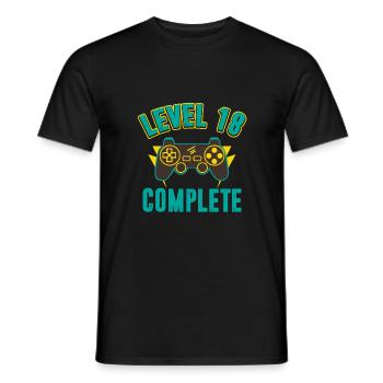 Birthday Level 18 complete gaming - Men's T-Shirt - black - Front - AI Model Male 178 light (178cm)