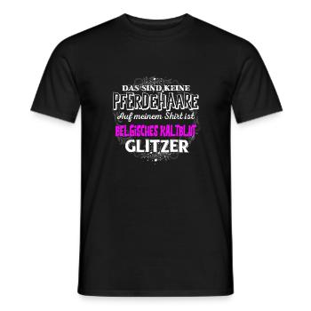 BELGISCHES KALTBLUT - Glitzer - Männer T-Shirt - Schwarz - Vorne - AI Model Male 178 light (178cm)