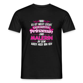 MALERIN - gleichzeitig Prinzessin - Männer T-Shirt - Schwarz - Vorne - AI Model Male 178 light (178cm)