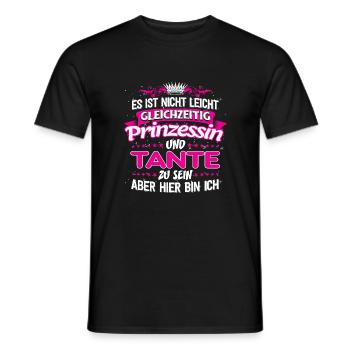 TANTE - gleichzeitig Prinzessin - Männer T-Shirt - Schwarz - Vorne - AI Model Male 178 light (178cm)