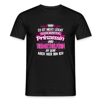 TIERARZTHELFERIN - gleichzeitig Prinzessin - Männer T-Shirt - Schwarz - Vorne - AI Model Male 178 light (178cm)