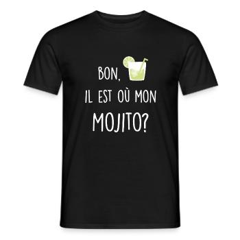 Mon mojito - T-shirt homme - noir - Devant - AI Model Male 178 light (178cm)