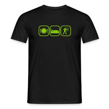 EAT SLEEP ARCHERY BOGENSCHÜTZE - Männer T-Shirt - Schwarz - Vorne - AI Model Male 178 light (178cm)