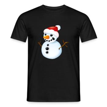 Smiley Snowman - Männer T-Shirt - Schwarz - Vorne - AI Model Male 178 light (178cm)