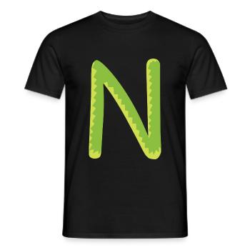 Buchstabe N - Männer T-Shirt - Schwarz - Vorne - AI Model Male 178 light (178cm)