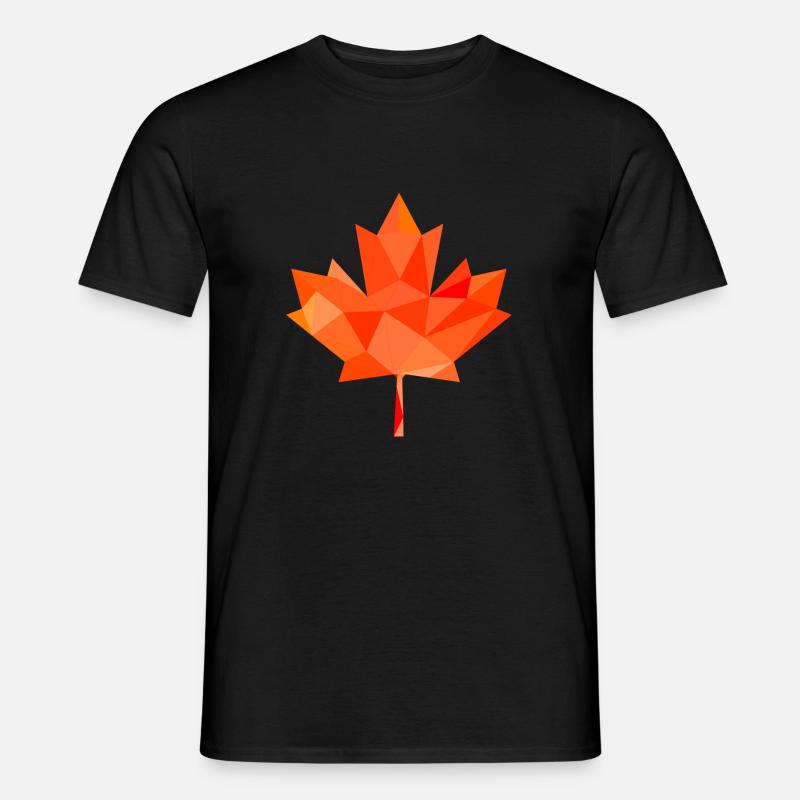 Feuille d'érable Canada LowPolyArt [LpA] - T-shirt homme - noir