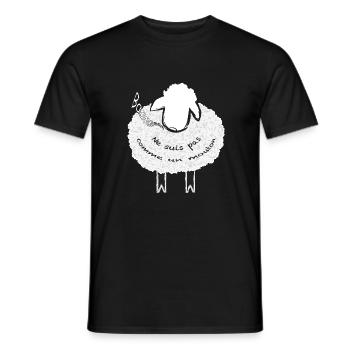 Ne suis pas comme un mouton - Humour - T-shirt homme - noir - Devant - AI Model Male 178 light (178cm)