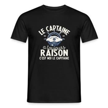 Le Capitaine A Toujours Raison C'est Moi Captain - T-shirt homme - noir - Devant - AI Model Male 178 light (178cm)