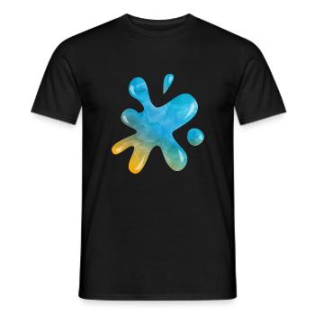 Blaue Flüssigkeit Tinte Splatter Splash - Männer T-Shirt - Schwarz - Vorne - AI Model Male 178 light (178cm)