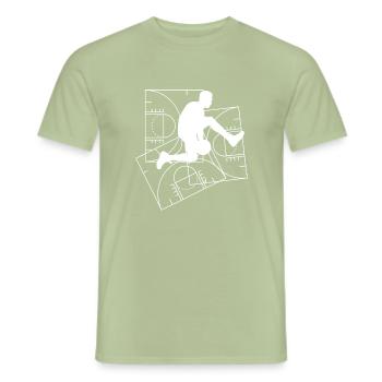 Basketball Feld - Männer T-Shirt - Sage - Vorne - AI Model Male 178 light (178cm)