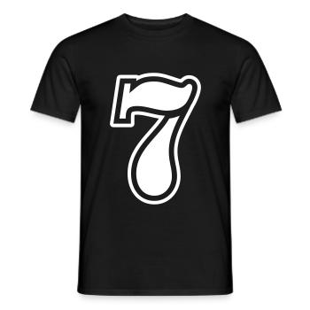 7 Zahl symbol - Männer T-Shirt - Schwarz - Vorne - AI Model Male 178 light (178cm)