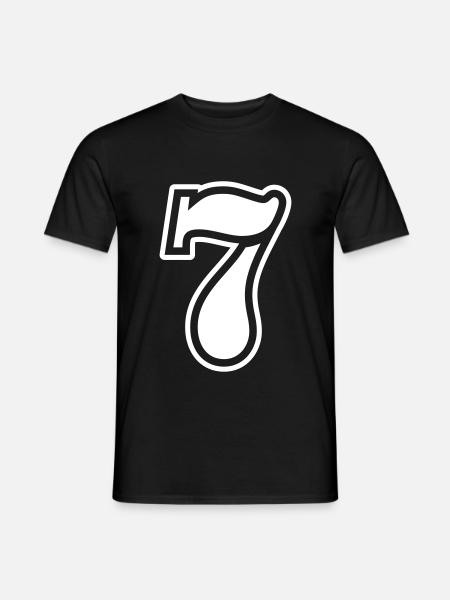 7 Zahl symbol - Männer T-Shirt - Schwarz