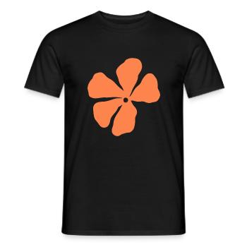 Orange Flower Petals - Men's T-Shirt - black - Front - AI Model Male 178 light (178cm)