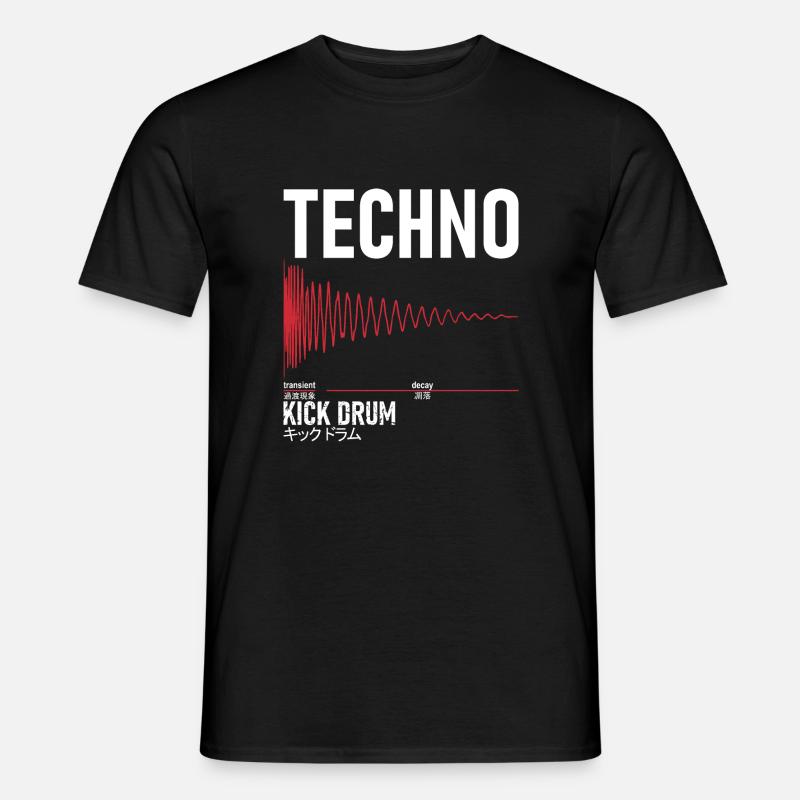 Techno Kick Drum - キックドラム - Männer T-Shirt - Schwarz