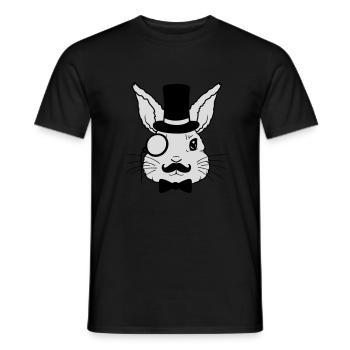 Cylindre monocle Sir Rabbit - T-shirt homme - noir - Devant - AI Model Male 178 light (178cm)