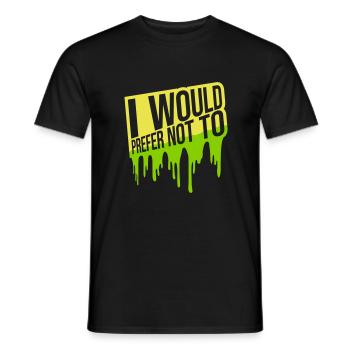 I prefer not to - Men's T-Shirt - black - Front - AI Model Male 178 light (178cm)