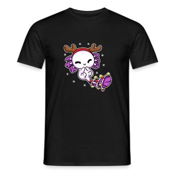 AXOLOTL NOËL DESIGN 2 - T-shirt homme - noir - Devant - AI Model Male 178 light (178cm)