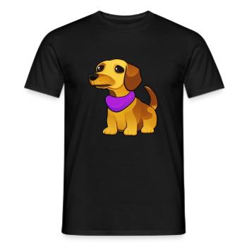 Dog Cartoon Cute Funny Dogs Animal Animals Puppy 6 - Men's T-Shirt - black - Front - AI Model Male 178 light (178cm)