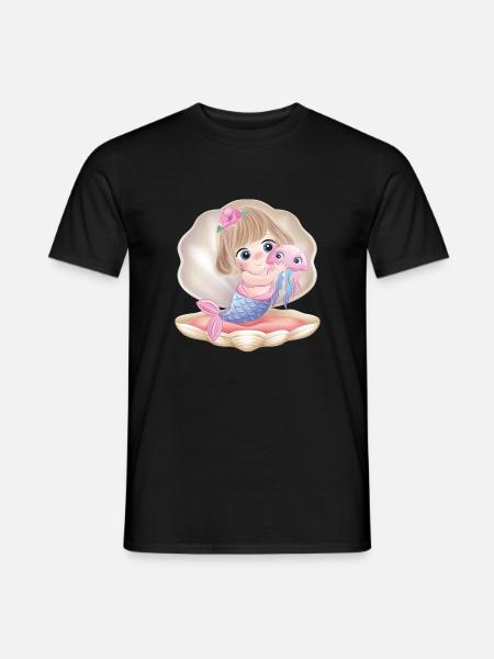 mermaid Meerjungfrau Mädchen Muschel Flosse - Männer T-Shirt - Schwarz