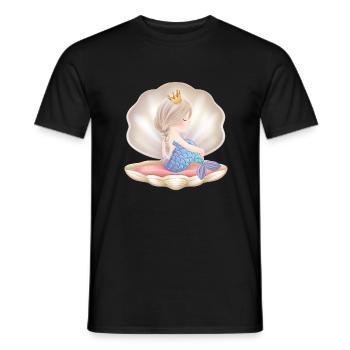 mermaid mermaid girl shell fin - Men's T-Shirt - black - Front - AI Model Male 178 light (178cm)