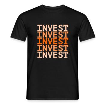 INVEST Conception de dégradé de couleurs - T-shirt homme - noir - Devant - AI Model Male 178 light (178cm)
