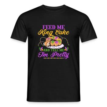 Feed Me King Cake And Tell Me I'm Pretty Mardi Gra - Men's T-Shirt - black - Front - AI Model Male 178 light (178cm)