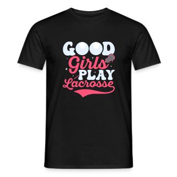 Good Girls Play Lacrosse Player Lifestyle - Männer T-Shirt - Schwarz - Vorne - AI Model Male 178 light (178cm)