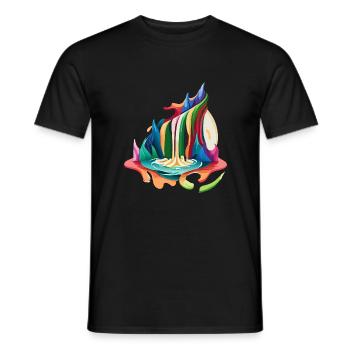 Regenbogen Wasserfall - Männer T-Shirt - Schwarz - Vorne - AI Model Male 178 light (178cm)