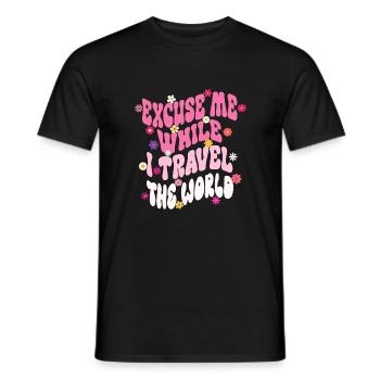 Entschuldigen Sie, während ich die Welt reise Groovy Vintage - Männer T-Shirt - Schwarz - Vorne - AI Model Male 178 light (178cm)
