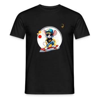 MODERN MOUSE - Men's T-Shirt - black - Front - AI Model Male 178 light (178cm)