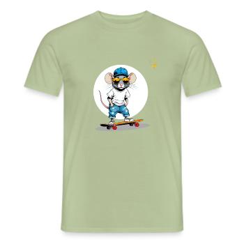DIE BESONDERE MAUS - Männer T-Shirt - Sage - Vorne - AI Model Male 178 light (178cm)