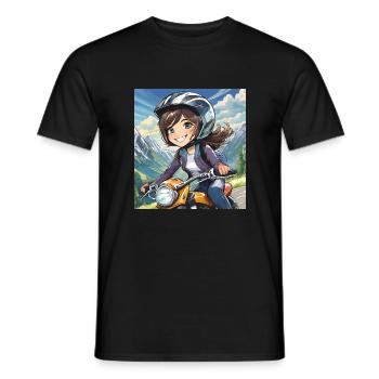Motorrad fahren ist eine Leidenschaft - Männer T-Shirt - Schwarz - Vorne - AI Model Male 178 light (178cm)