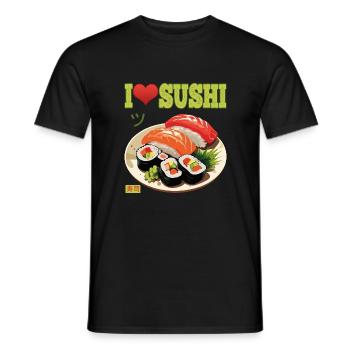 I Love Sushi - Männer T-Shirt - Schwarz - Vorne - AI Model Male 178 light (178cm)