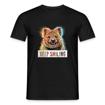 Rainbow Bliss: Das Lächeln des Quokka - Männer T-Shirt - Schwarz - Vorne - AI Model Male 178 light (178cm)