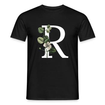 Buchstabe R Grün Botanisch - Männer T-Shirt - Schwarz - Vorne - AI Model Male 178 light (178cm)