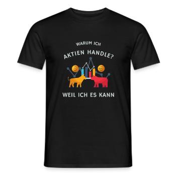 warum ich Aktien handle weil ich es kann - Männer T-Shirt - Schwarz - Vorne - AI Model Male 178 light (178cm)