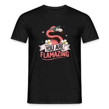 You Are Flamazing Flamingo Pink Bird - Men's T-Shirt - black - Front - AI Model Male 178 light (178cm)