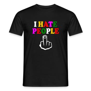 I hate people - Men's T-Shirt - black - Front - AI Model Male 178 light (178cm)