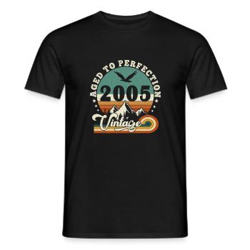 Bis zur Perfektion gereift 2005 Retro -Edition 2025. - Männer T-Shirt - Schwarz - Vorne - AI Model Male 178 light (178cm)