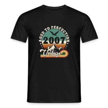 Aged to perfection 2007 Retro -Edition 2025. - Men's T-Shirt - black - Front - AI Model Male 178 light (178cm)