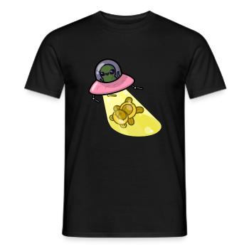 Teddy kidnappé par OVNI Uap - T-shirt homme - noir - Devant - AI Model Male 178 light (178cm)