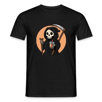 Sensenmann mit Boba - Männer T-Shirt - Schwarz - Vorne - AI Model Male 178 light (178cm)