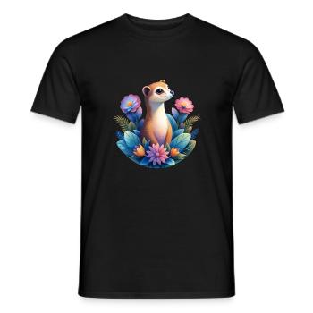 Surikate-Design im trendigen Grain-Look - Männer T-Shirt - Schwarz - Vorne - AI Model Male 178 light (178cm)