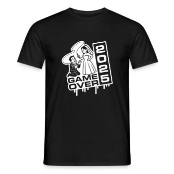 Wedding 2025 Game Over - Men's T-Shirt - black - Front - AI Model Male 178 light (178cm)