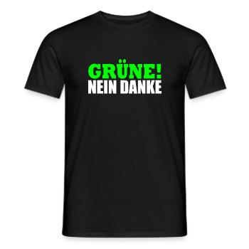 Grüne Nein Danke - Männer T-Shirt - Schwarz - Vorne - AI Model Male 178 light (178cm)