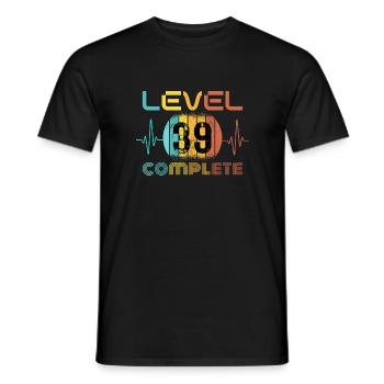 39 Jahre - 39. Geburtstag Level 39 Complete Design - Männer T-Shirt - Schwarz - Vorne - AI Model Male 178 light (178cm)