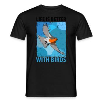 Observation des oiseaux Oiseaux Observation des oiseaux Oiseaux - T-shirt homme - noir - Devant - AI Model Male 178 light (178cm)