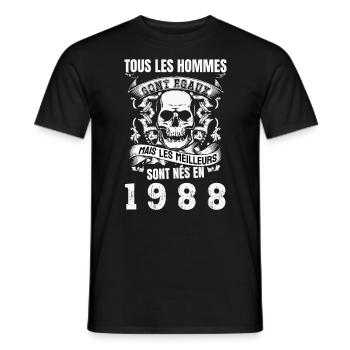 les meilleurs sont nés en 1988 - T-shirt homme - noir - Devant - AI Model Male 178 light (178cm)