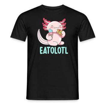Eatolotl Pun Design for Axolotl Lovers - Men's T-Shirt - black - Front - AI Model Male 178 light (178cm)