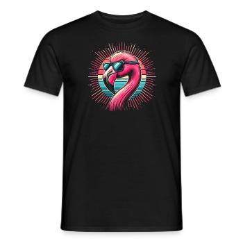 Flamingomode mit Brille - Männer T-Shirt - Schwarz - Vorne - AI Model Male 178 light (178cm)